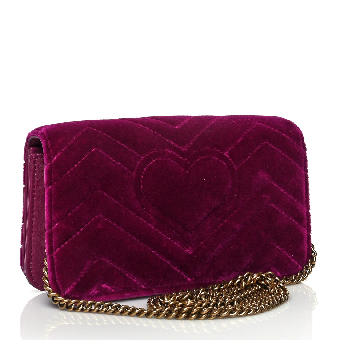 Velvet Matelasse GG Marmont Mini Bag Fuchsia Violet Cyclamen