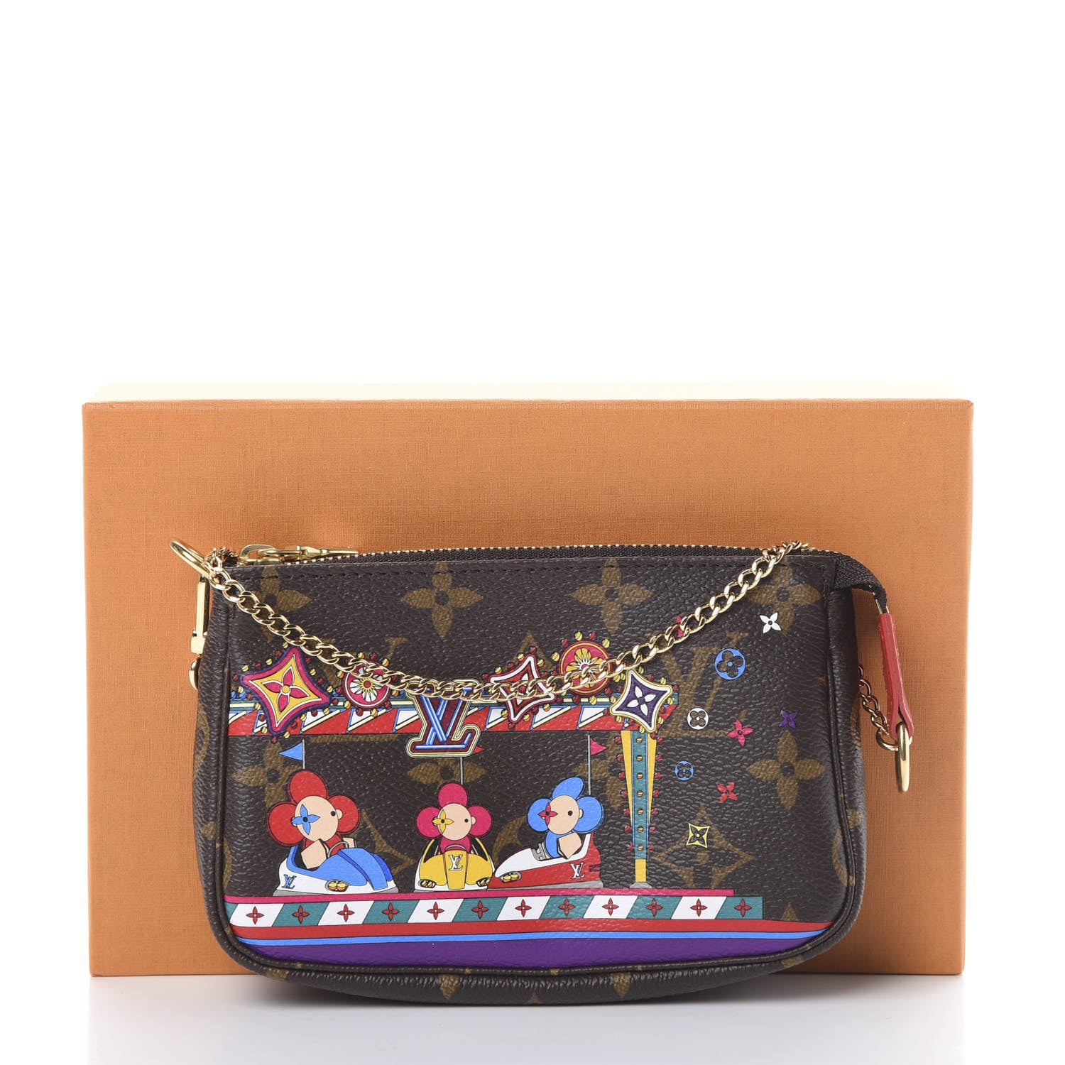 Louis Vuitton Monogram 2020 Christmas Animation Bumper Cars Mini Pochette Accessories Coquelicot 7 of 7