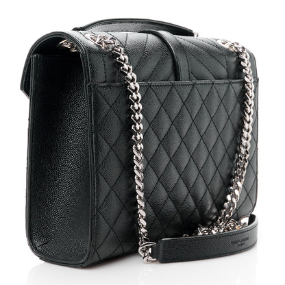 Saint Laurent SAINT LAURENT Grain De Poudre Textured Mixed Matelasse Triquilt Medium Monogram Satchel Black 3 of 13