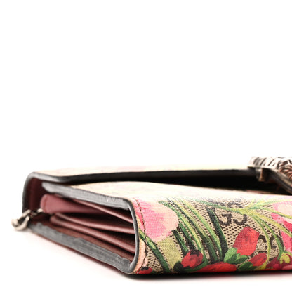 Gucci GG Supreme Monogram Blooms Mini Dionysus Chain Wallet Beige Multicolor Dry Rose 9 of 11