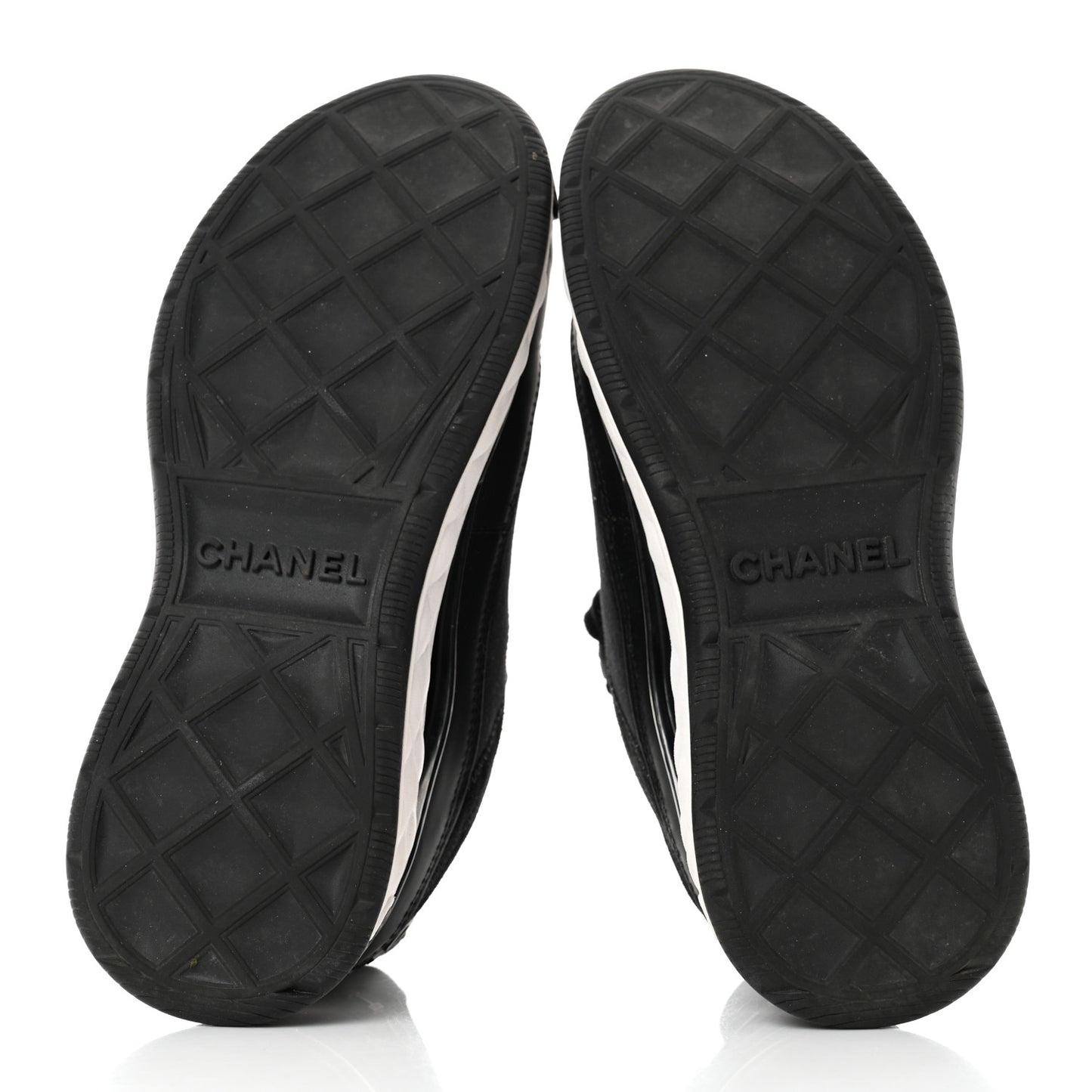 Velvet Calfskin Mixed Fibers CC Sneakers 36 Black