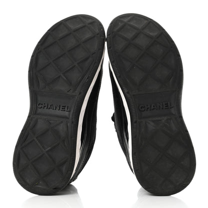 Chanel Velvet Calfskin Mixed Fibers CC Sneakers 36 Black 5 of 9