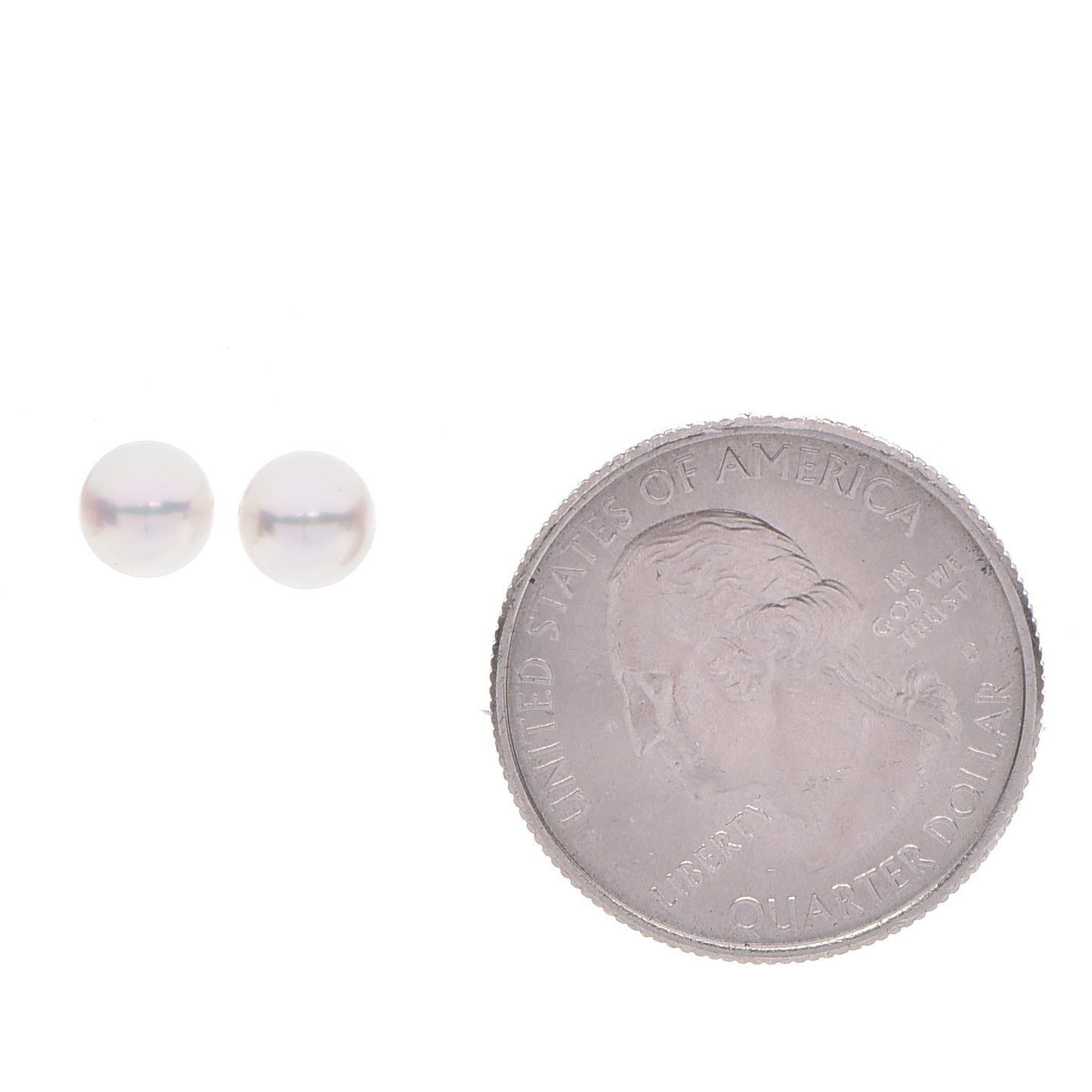 18K White Gold Pearl 6.5mm Stud Earrings