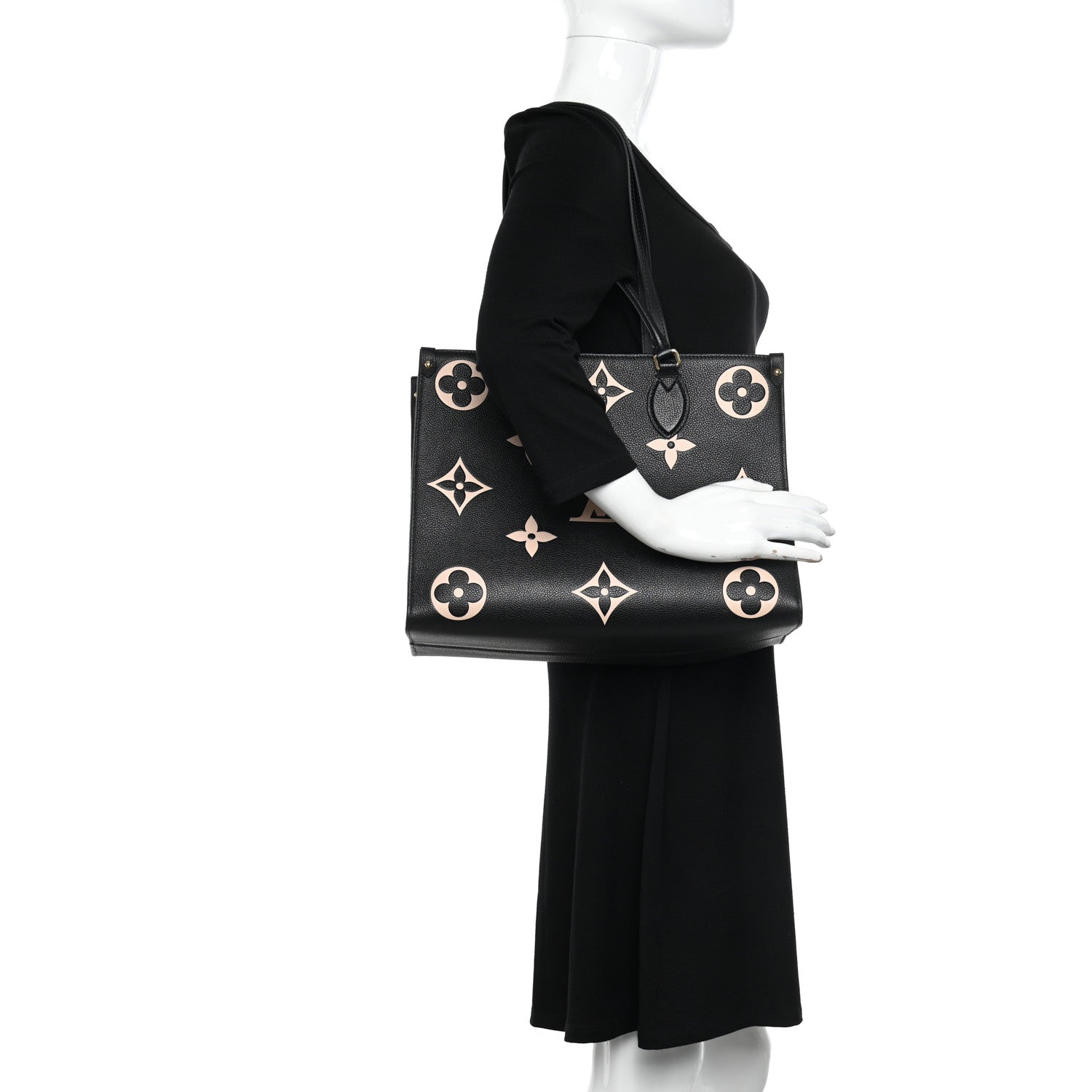 Louis Vuitton Empreinte Monogram Giant Onthego MM Black Beige 2 of 12