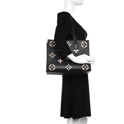Louis Vuitton Empreinte Monogram Giant Onthego MM Black Beige 2 of 12