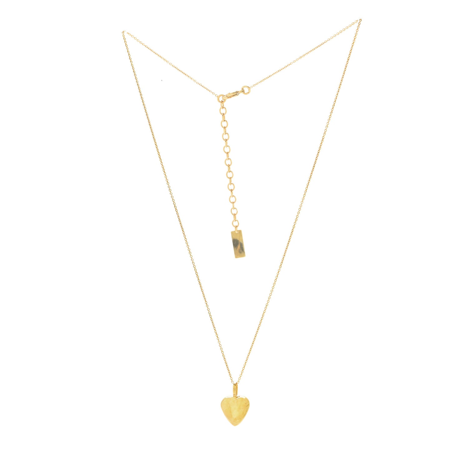 Metal Heart Pendant Necklace Gold