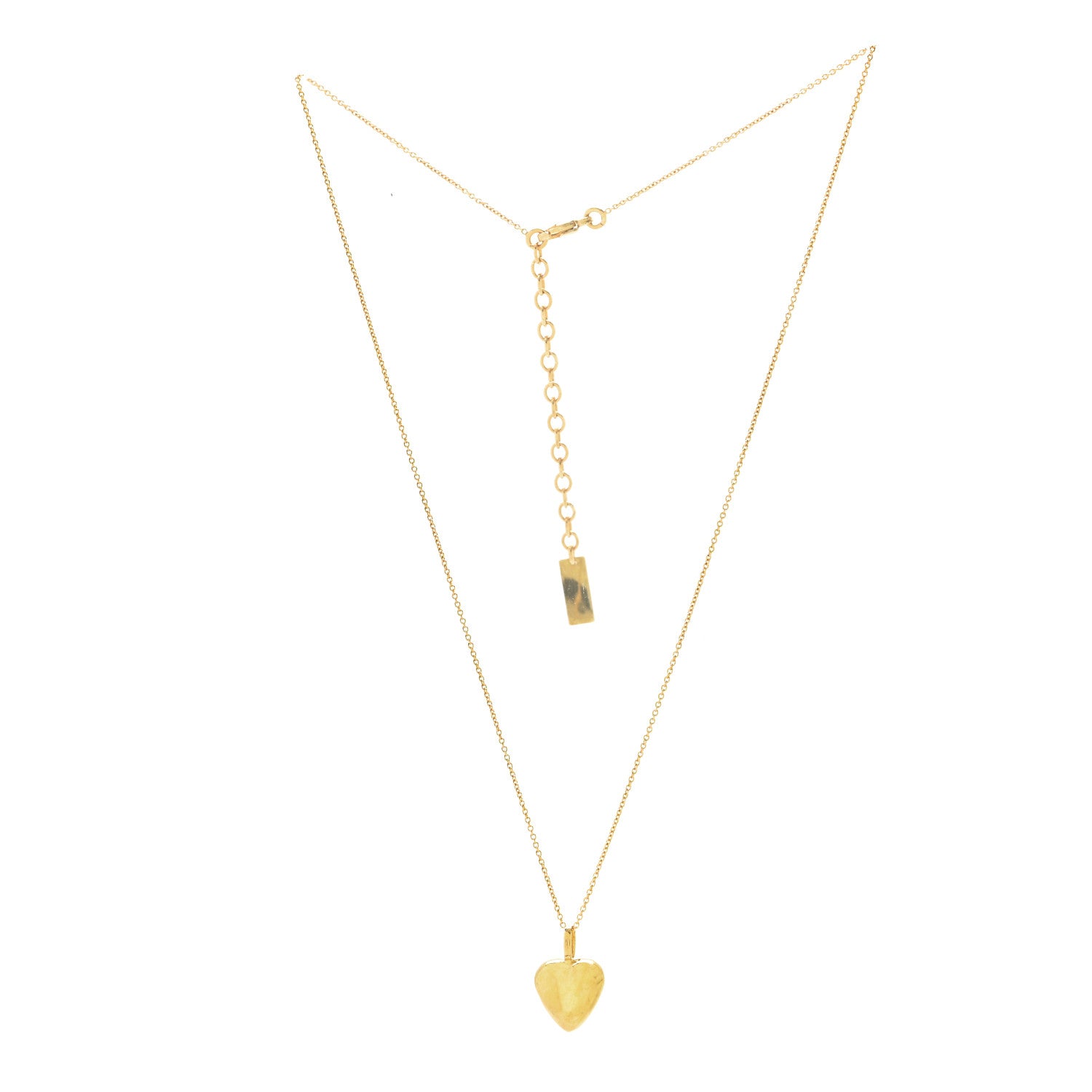 Saint Laurent Metal Heart Pendant Necklace Gold 3 of 4