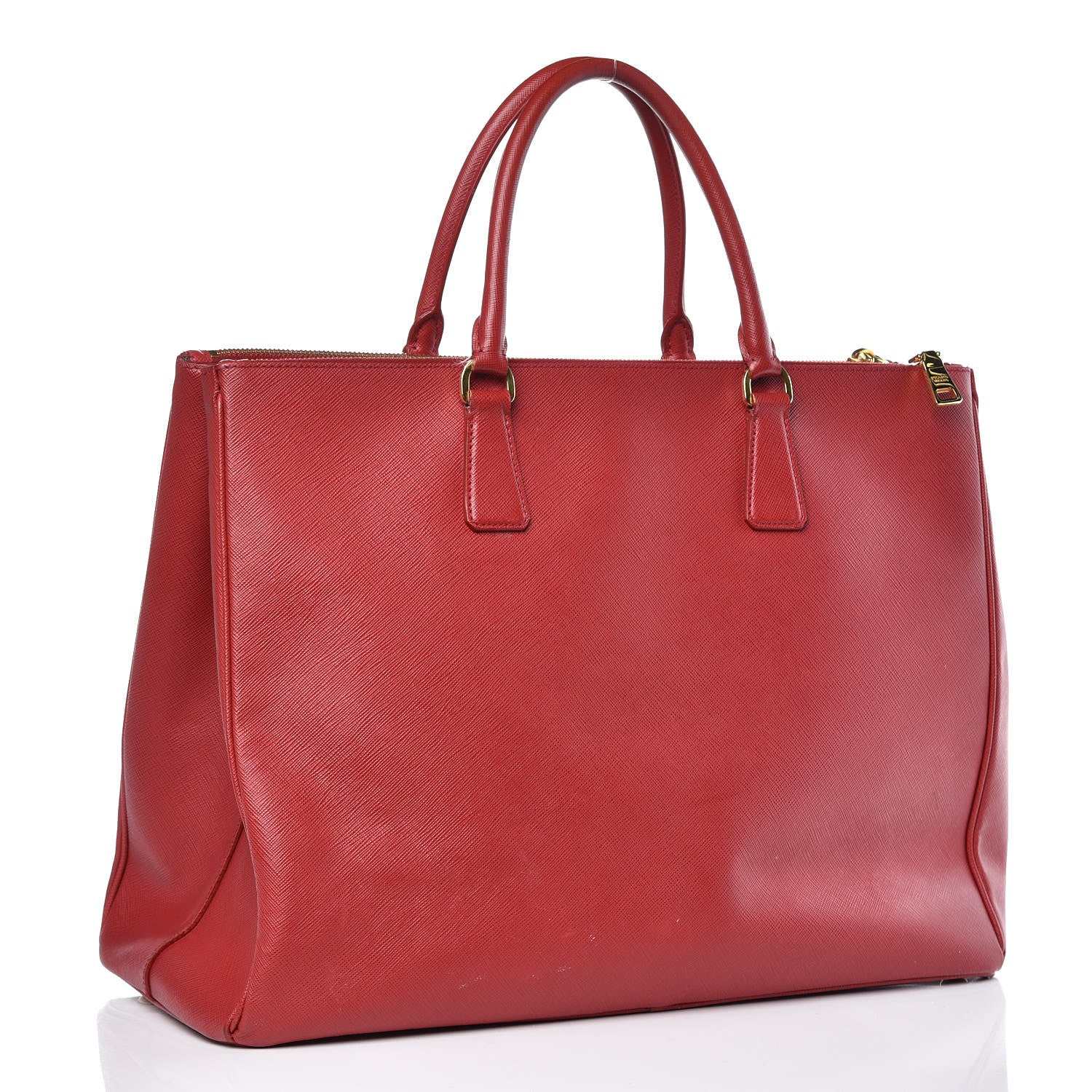 Prada Saffiano Large Galleria Double Zip Tote Fuoco 3 of 18