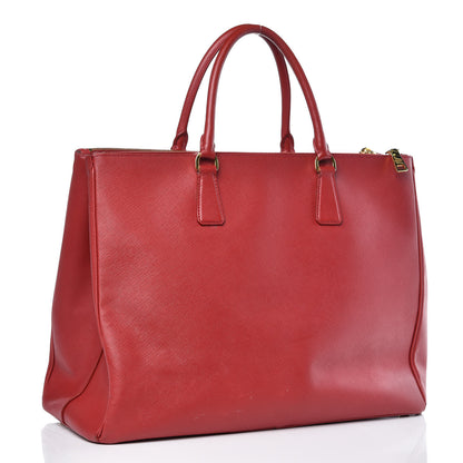 Prada Saffiano Large Galleria Double Zip Tote Fuoco 3 of 18