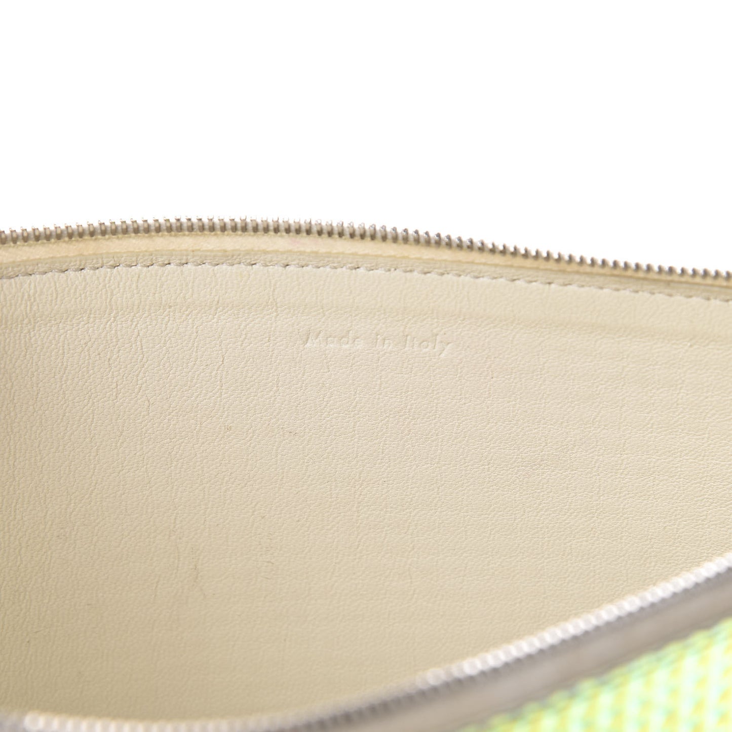 Lambskin Bi-Color Solo Clutch Pouch White