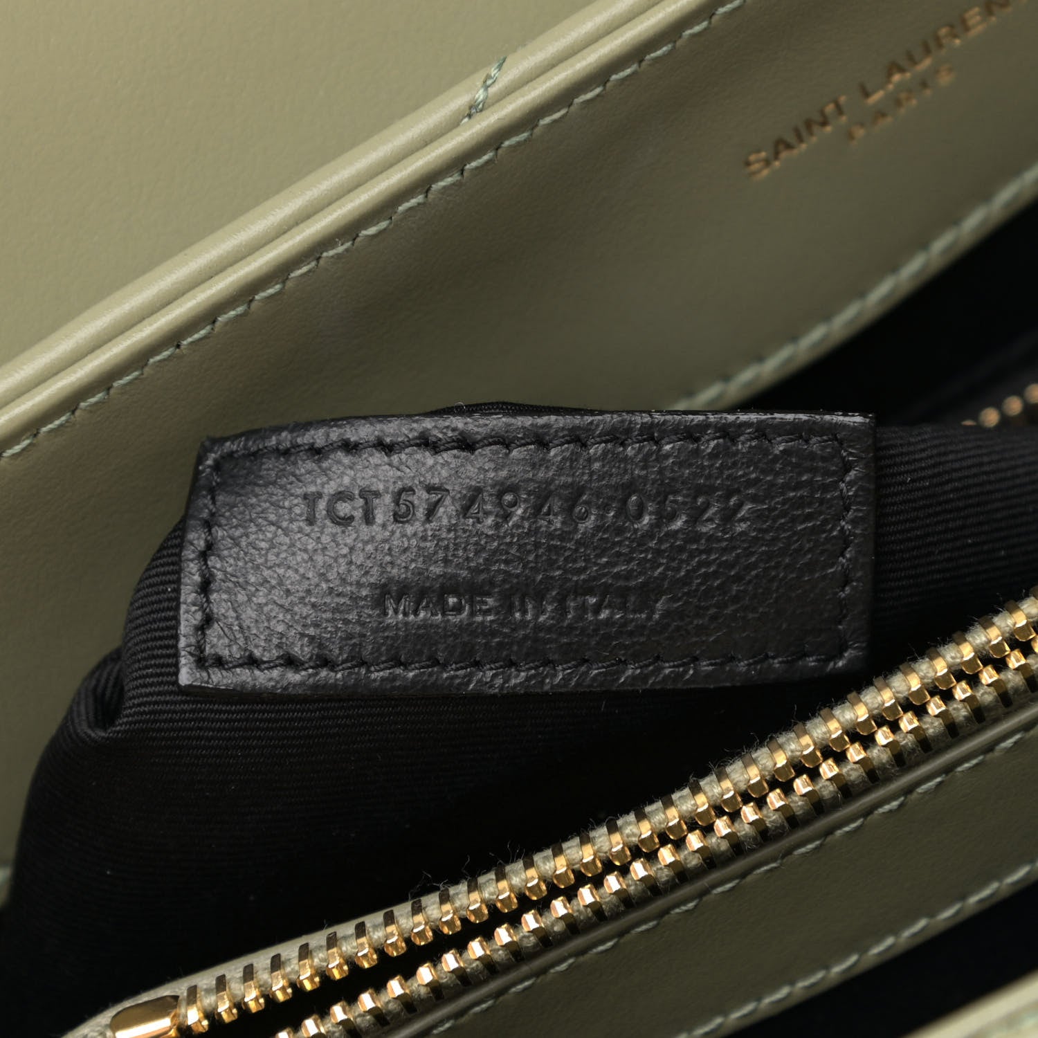Saint Laurent Calfskin Y Quilted Monogram Medium Loulou Chain Satchel Light Sage 6 of 10