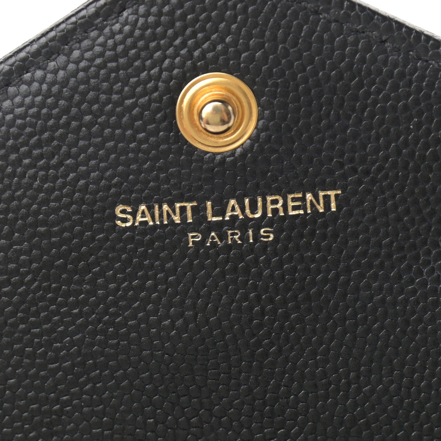 Saint Laurent Grain De Poudre Matelasse Chevron Monogram Chain Wallet Black 5 of 10
