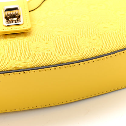 Gucci Calfskin Monogram Mini Moon Side Shoulder Bag Yellow 11 of 13