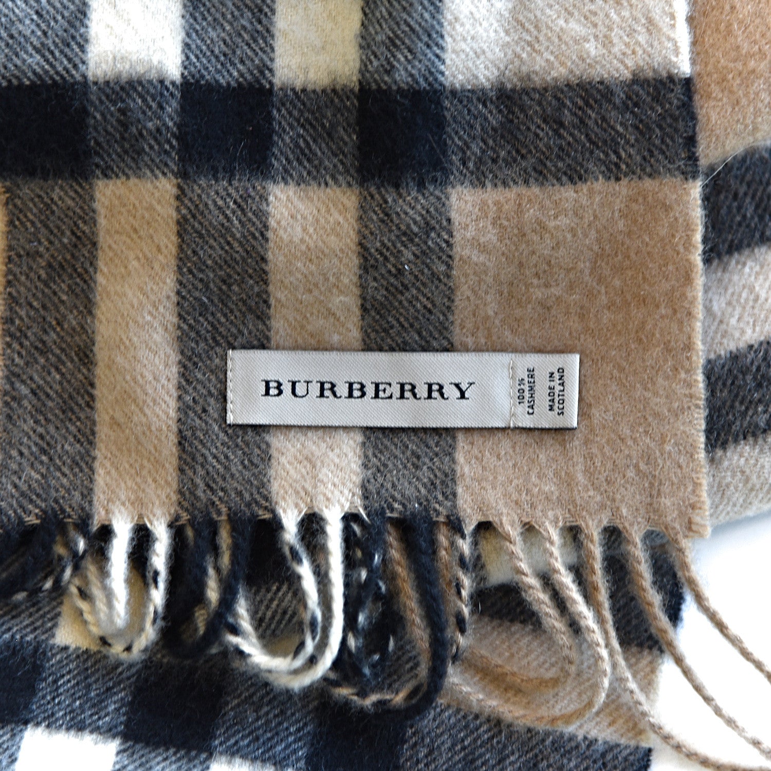 Burberry Cashmere Giant Check Skinny Scarf Archive Beige 5 of 5