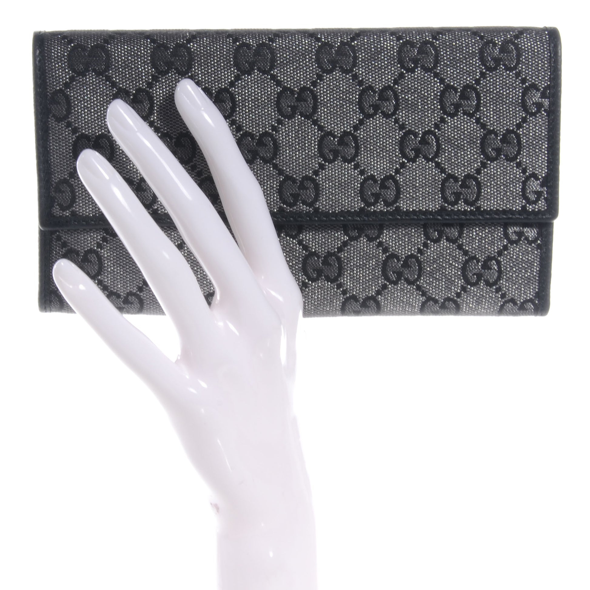 Gucci Signature Monogram Continental Wallet Black 2 of 7