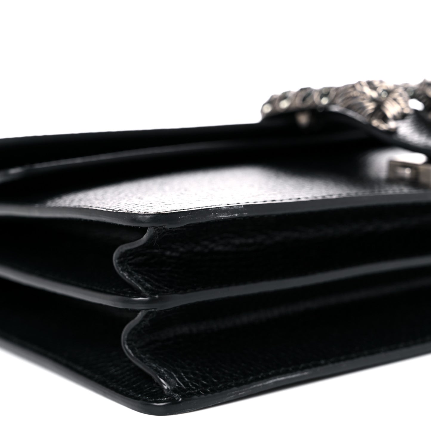 Pebbled Calfskin Small Dionysus Shoulder Bag Black