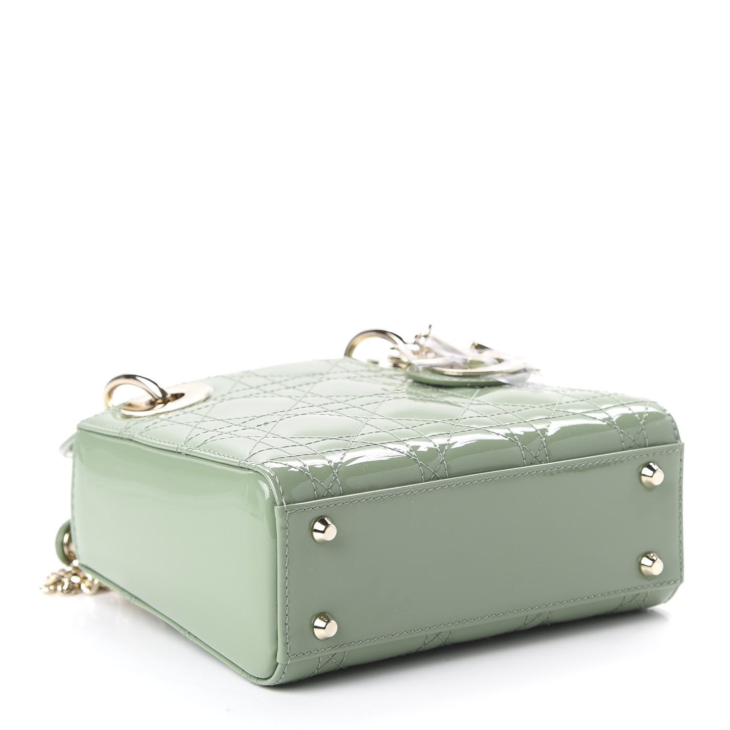 Patent Cannage Mini Lady Dior Mint Green