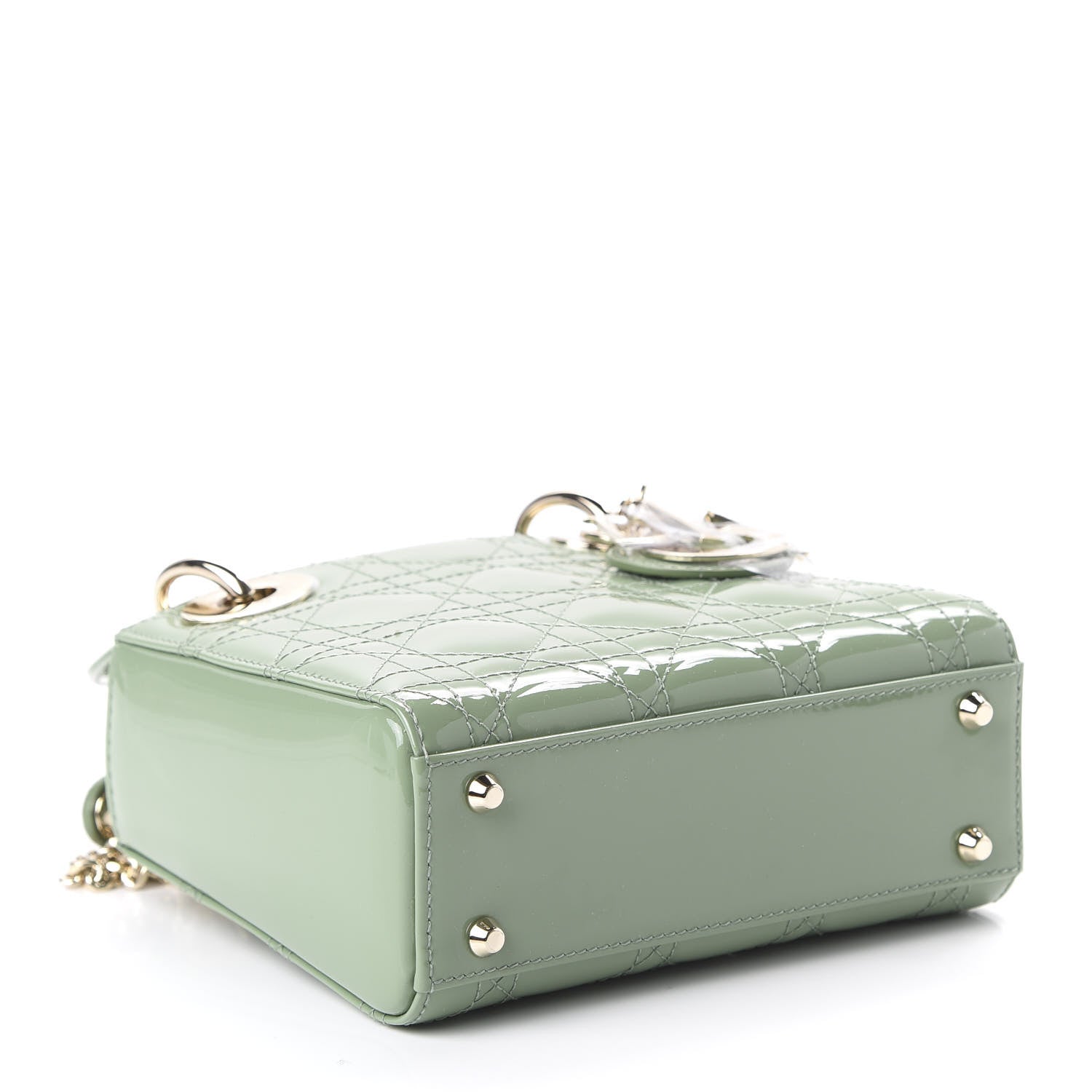 Christian Dior Patent Cannage Mini Lady Dior Mint Green 4 of 10