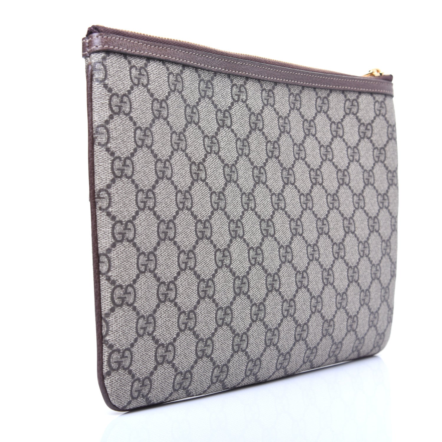 Gucci GG Supreme Monogram Large Ophidia Pouch Clutch Brown 3 of 11
