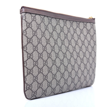 Gucci GG Supreme Monogram Large Ophidia Pouch Clutch Brown 3 of 11