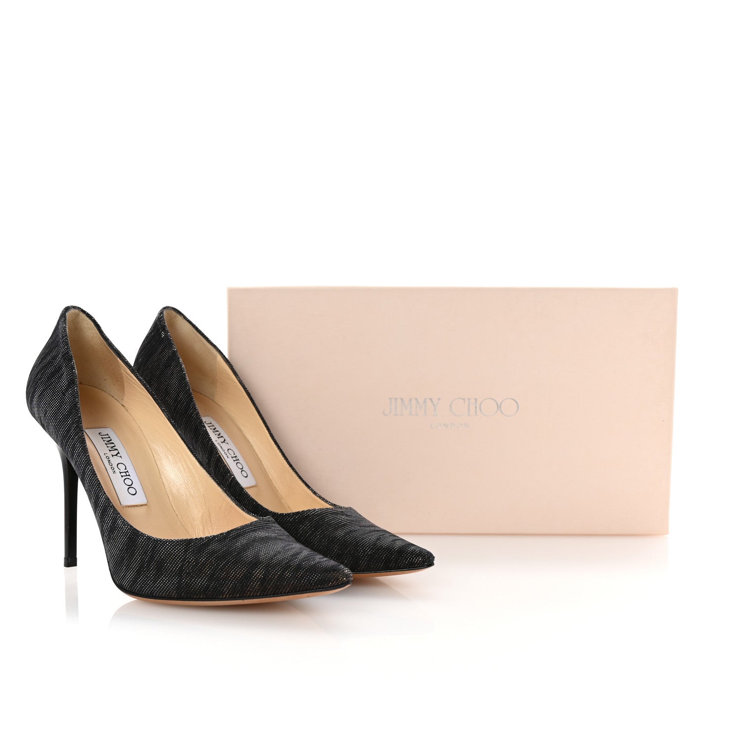 Jimmy Choo Lame Glitter Zebra Print Abel Pumps 36.5 Black Amber 9 of 9