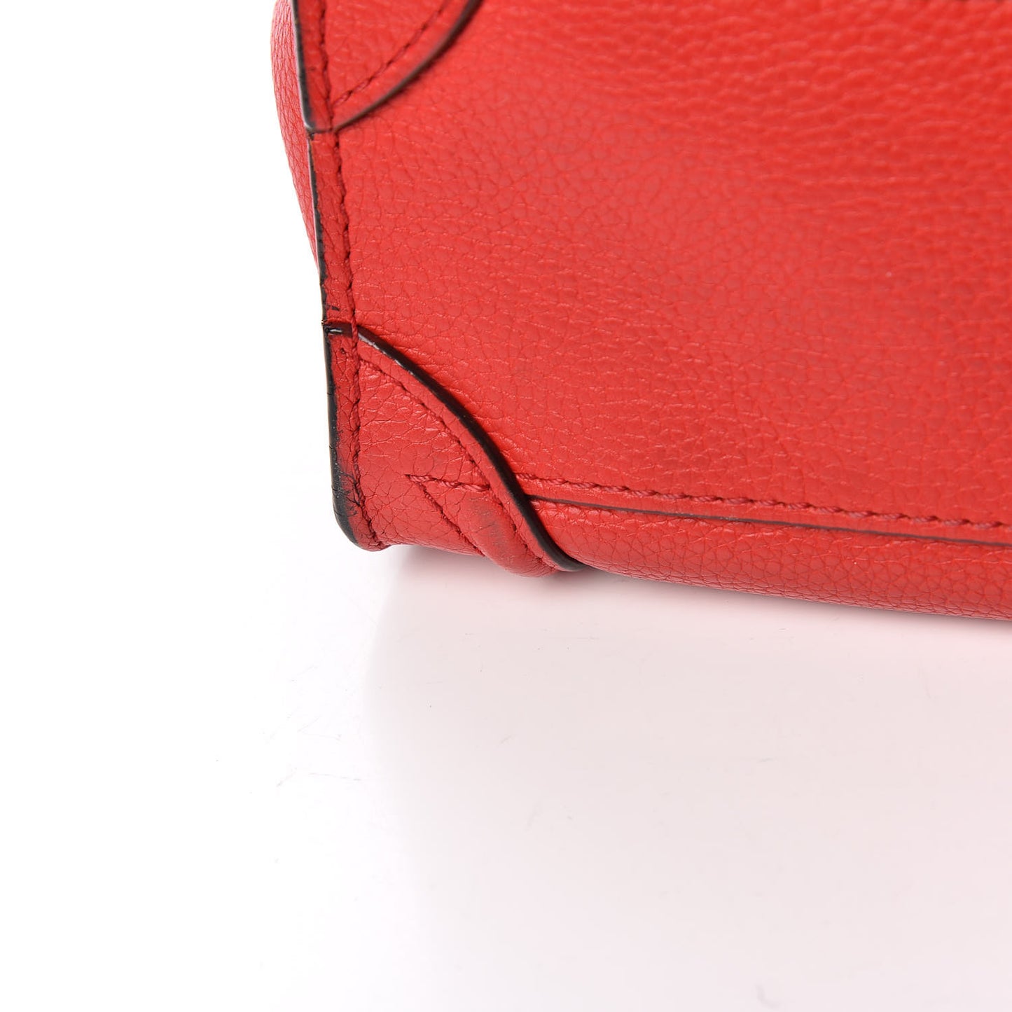 Drummed Calfskin Nano Luggage Coquelicot