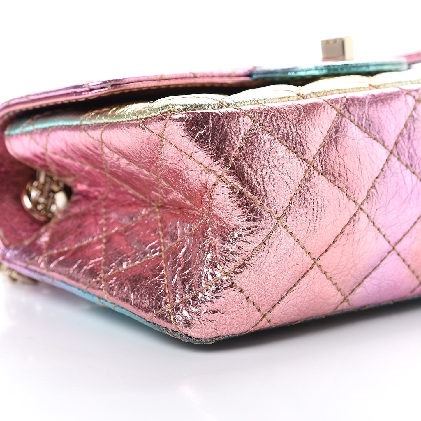 Metallic Goatskin Quilted Mini 2.55 Reissue Flap Multicolor