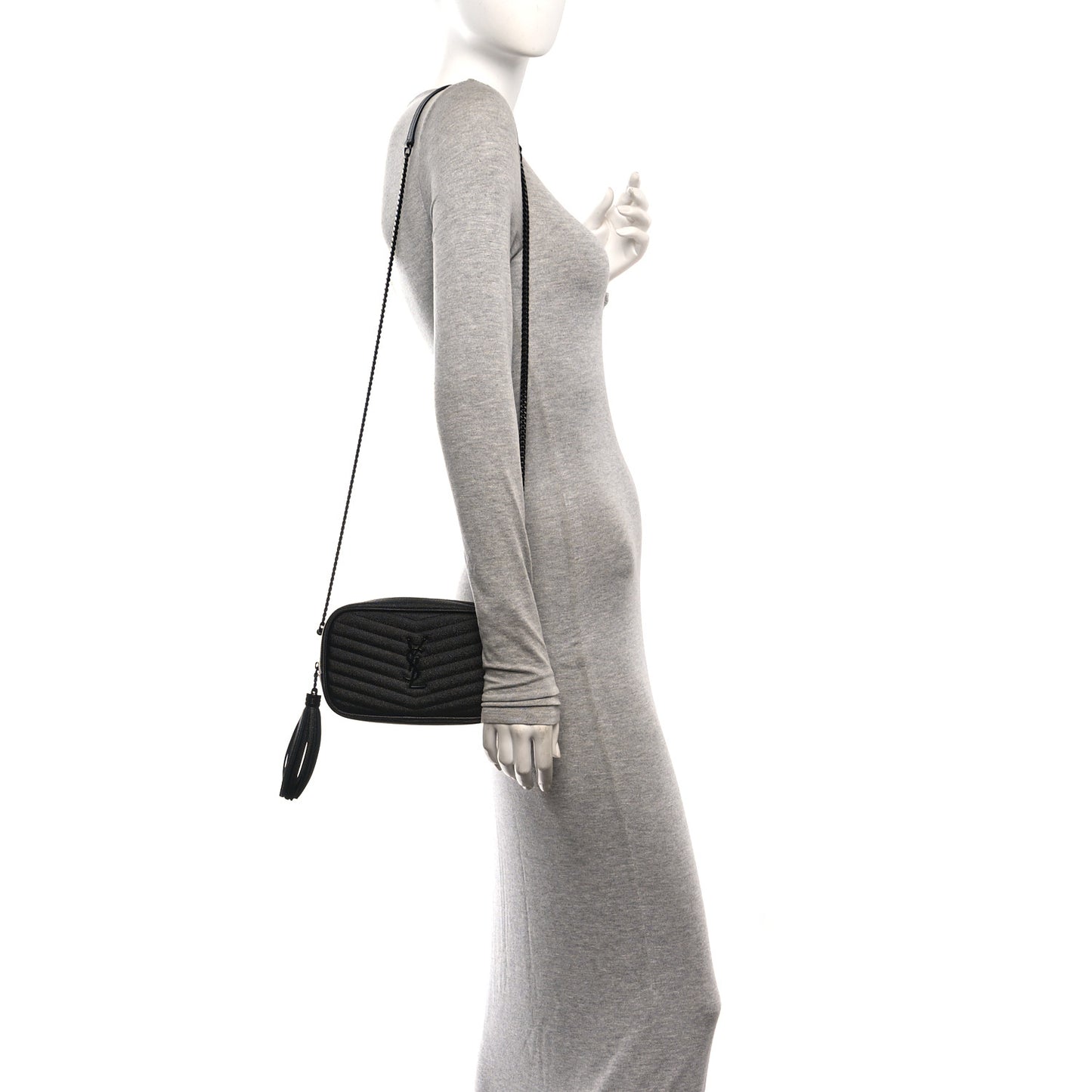 Grain De Poudre Matelasse Monochrome Monogram Mini Lou Camera Bag Black