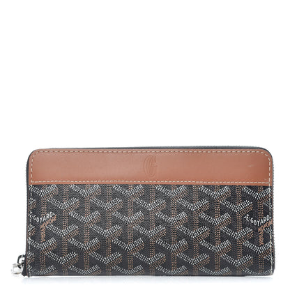 Goyard Goyardine Matignon Zip Around GM Wallet Black Gold 1 of 12
