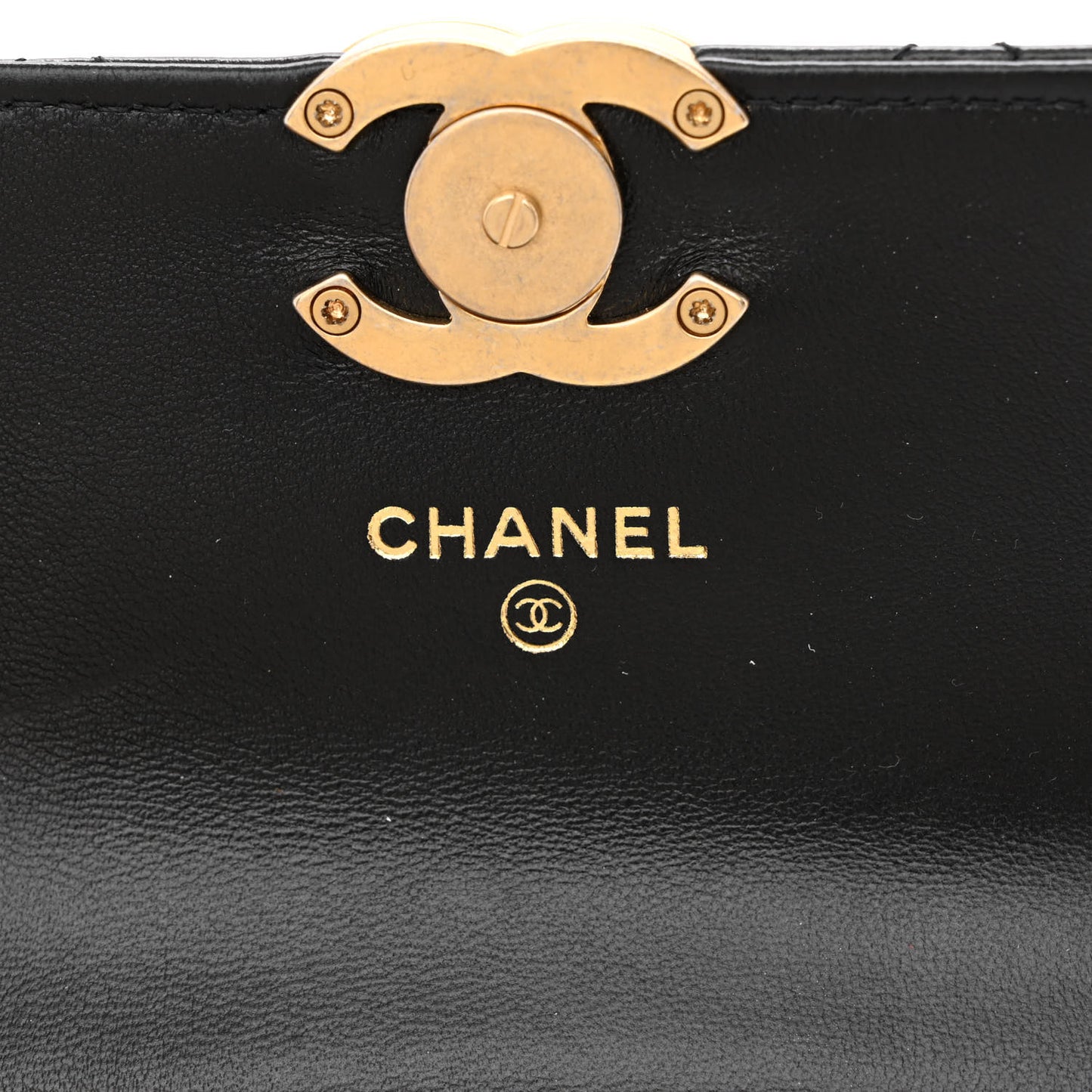 Lambskin Lacquered Metal Quilted Flap Chain Belt Bag Black