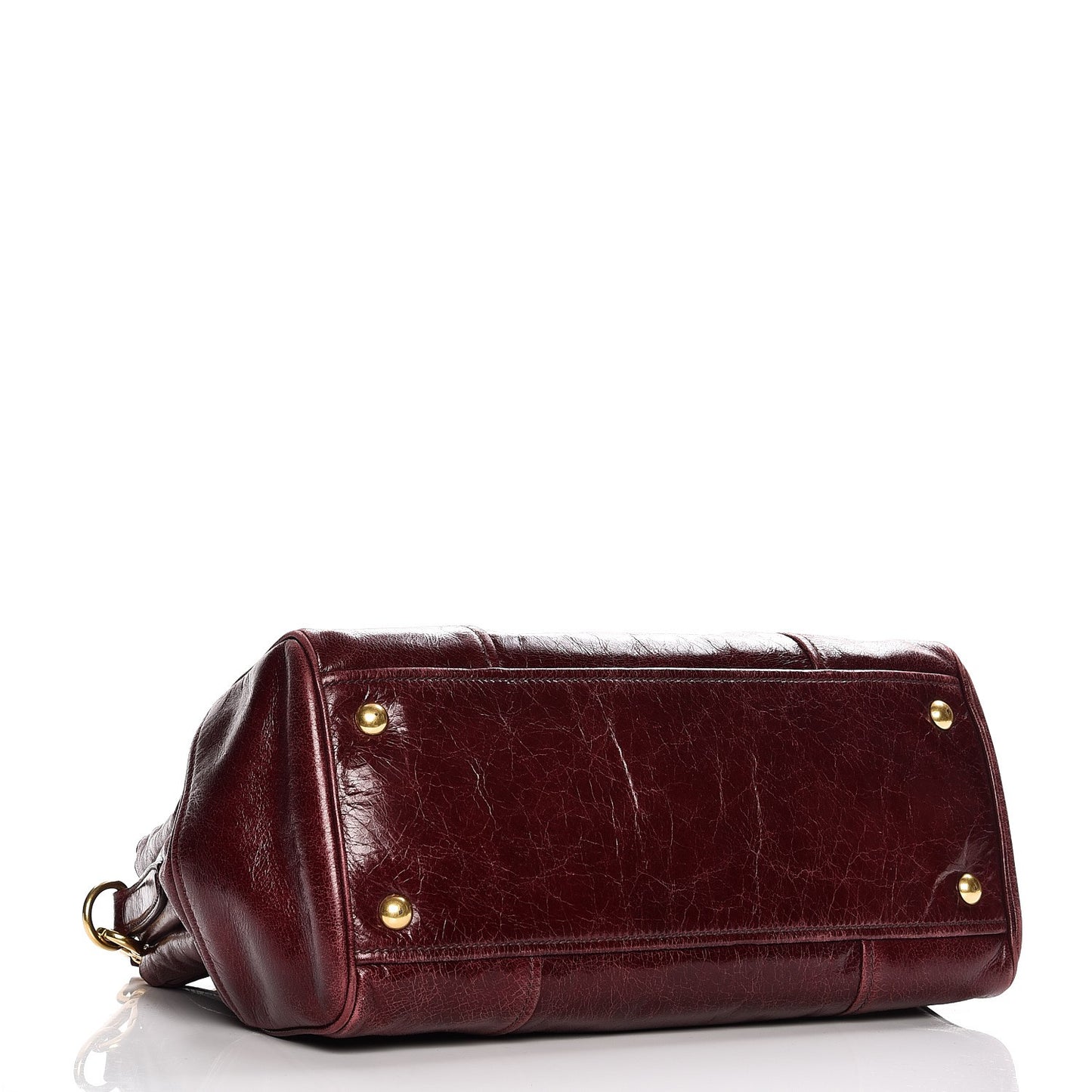 Vitello Shine Double Zip Tote Amaranth