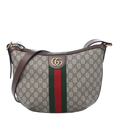 Gucci GG Supreme Monogram Web Small Ophidia Half Moon Hobo Brown 1 of 4