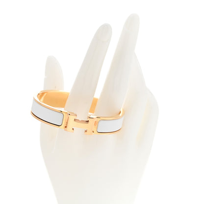 Hermes Enamel Narrow Clic Clac H Bracelet PM White 2 of 7