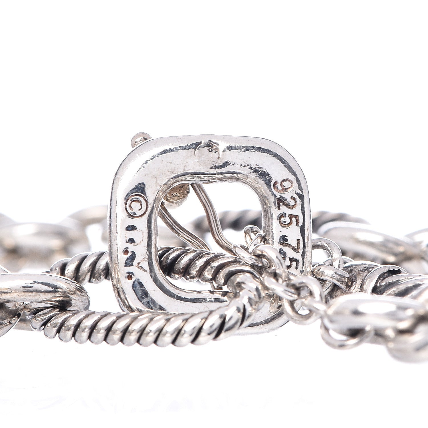 David Yurman Sterling Silver 18K Yellow Gold Cable Heart Charm Bracelet 4 of 4