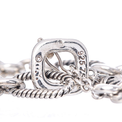David Yurman Sterling Silver 18K Yellow Gold Cable Heart Charm Bracelet 4 of 4