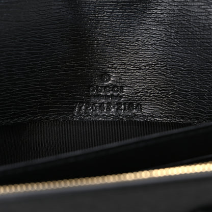 Gucci Textured Calfskin Script Logo Wallet On Chain Black 7 of 11