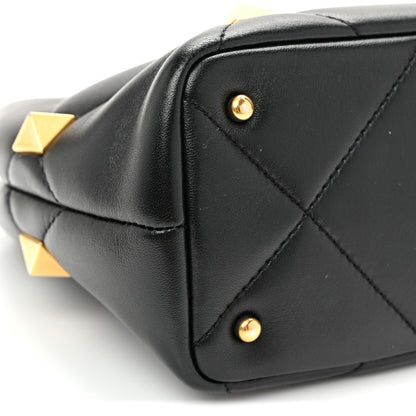Valentino Garavani Nappa Small Roman Stud The Handle Bag Black 8 of 9