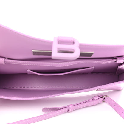 Balenciaga Shiny Box Calfskin Tonal B Hourglass Stretch Sling Shoulder Bag Lilac 5 of 11