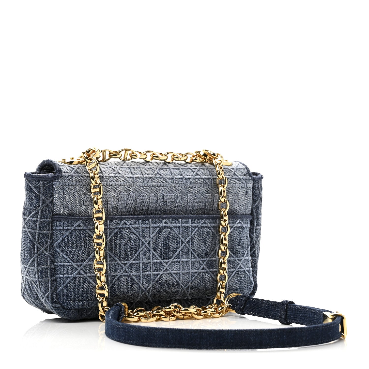 Christian Dior Denim Cannage Small Caro Bag Blue 3 of 9