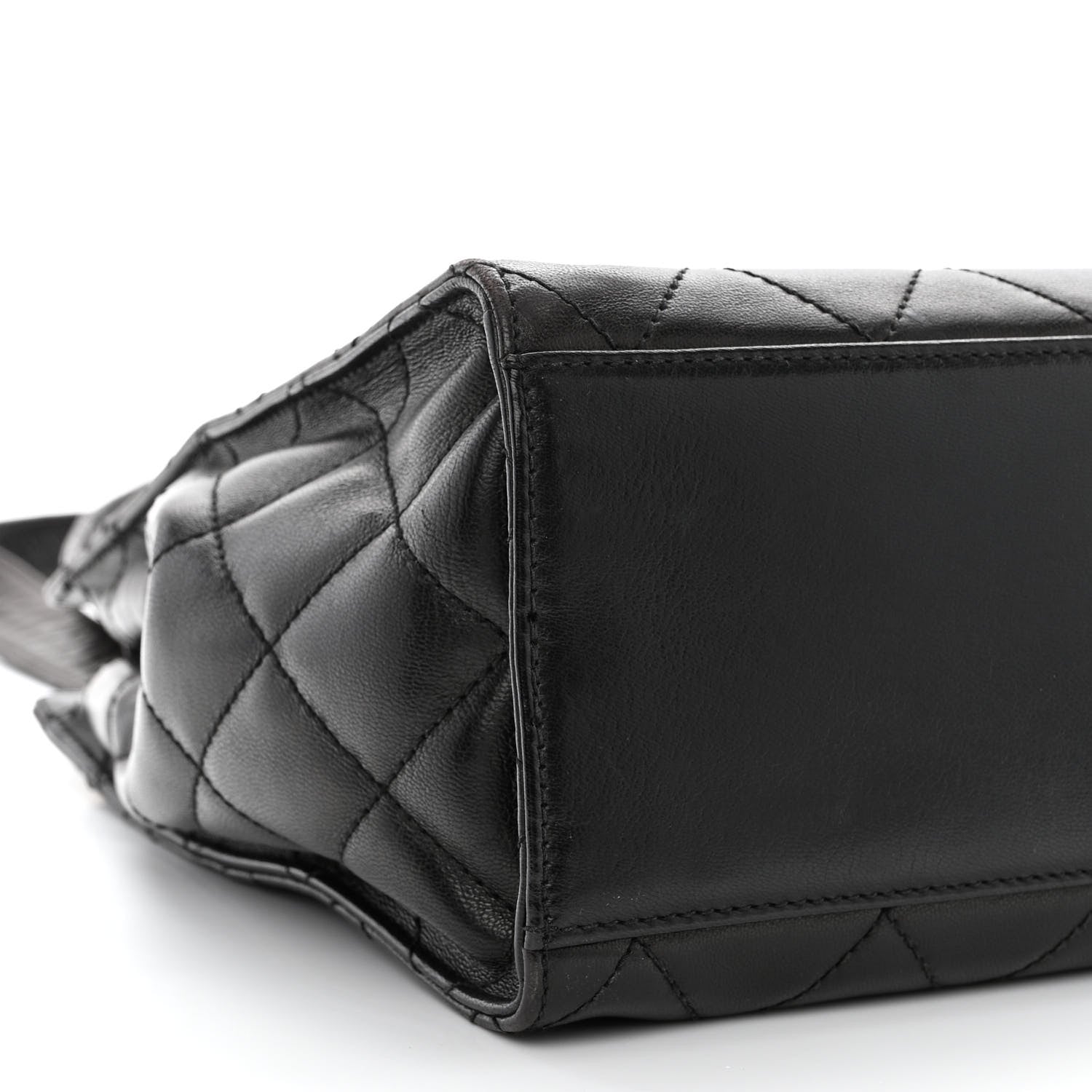 Chanel Lambskin Quilted CC Shopping Tote Black 9 of 10