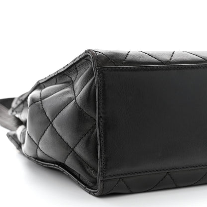 Chanel Lambskin Quilted CC Shopping Tote Black 9 of 10
