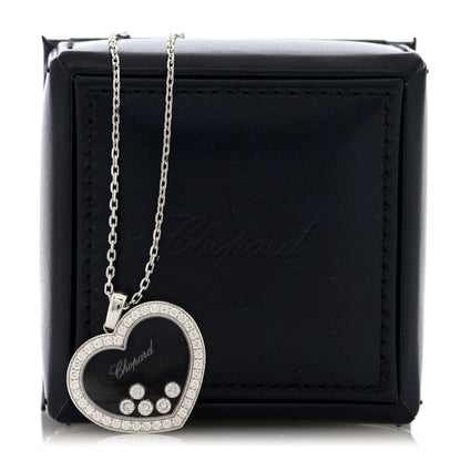 Chopard 18K White Gold Happy Diamonds Icons Paved Heart Pendant Necklace 5 of 5