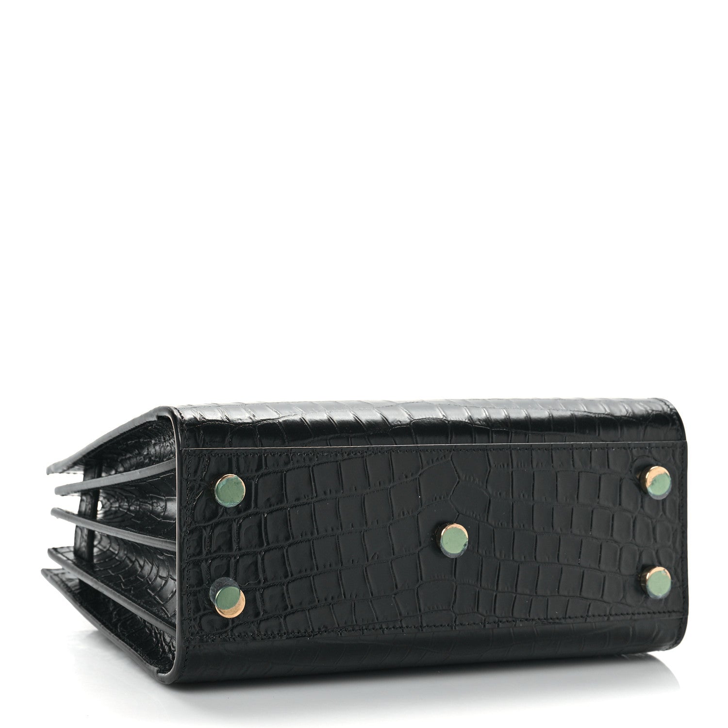 Saint Laurent Calfskin Crocodile Embossed Nano Sac De Jour Black 4 of 8