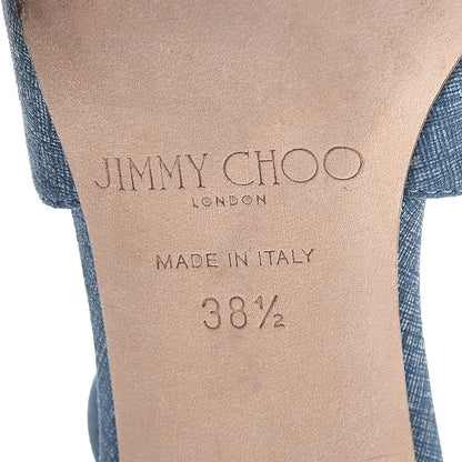 Jimmy Choo Denim Lang Sandals 38.5 Blue 9 of 15