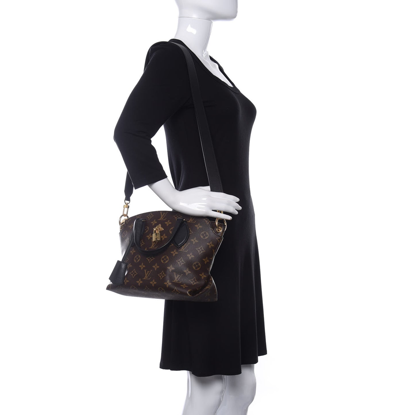 Monogram Flower Zipped Tote PM Black