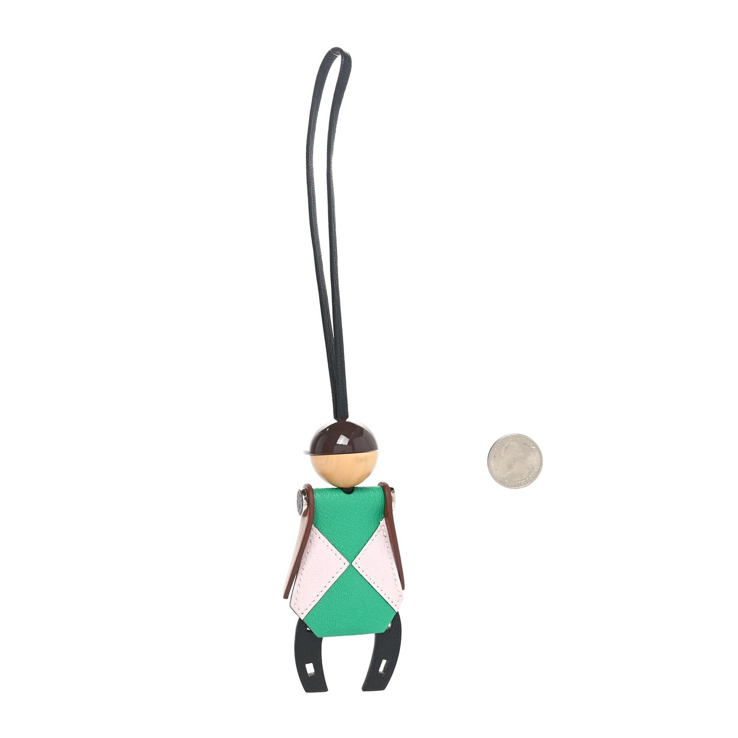 Chevre Mysore Barenia Jockey Bag Charm Black Menthe Mauve Pale Fauve