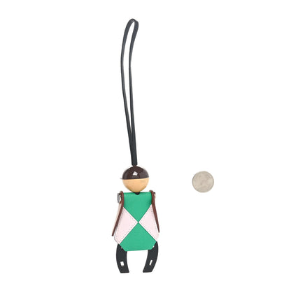 Hermes Chevre Mysore Barenia Jockey Bag Charm Black Menthe Mauve Pale Fauve 2 of 3