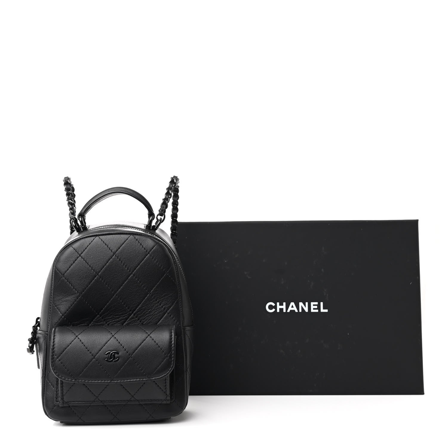 Chanel Lambskin Quilted CC Mini Classic Backpack So Black 11 of 11