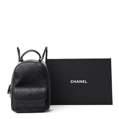 Chanel Lambskin Quilted CC Mini Classic Backpack So Black 11 of 11