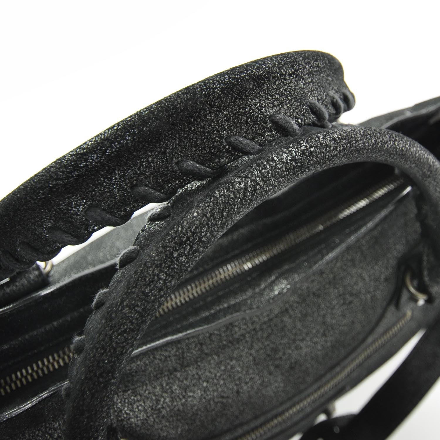 Balenciaga Metallic Craquele Calfskin Classic Hardware City Black 5 of 10